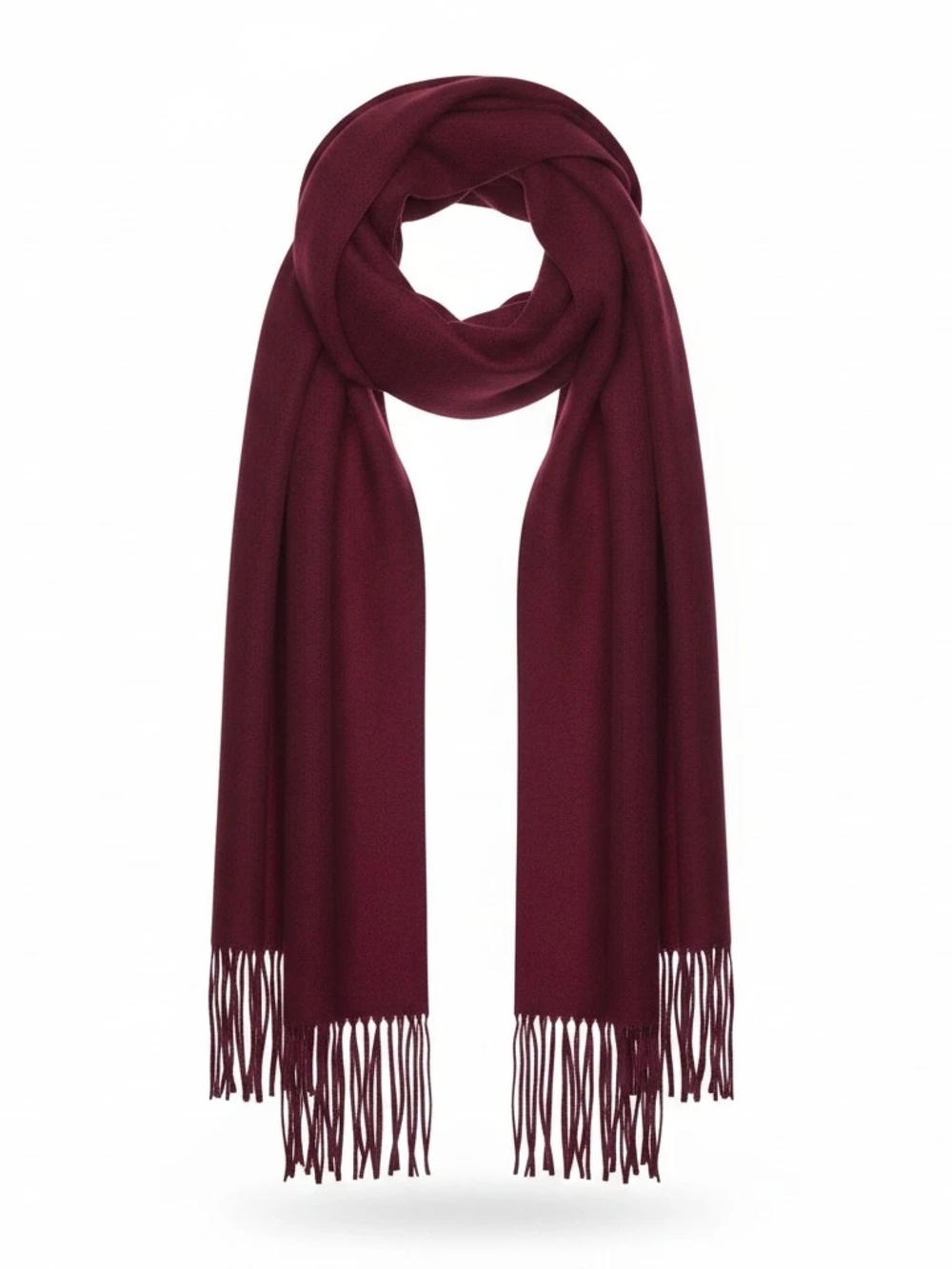 Classic Burgundy Fringe Scarf Extra Long